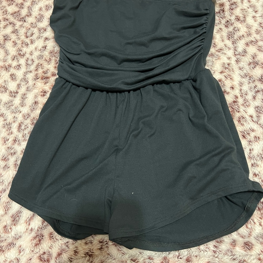 Black Strapless Romper